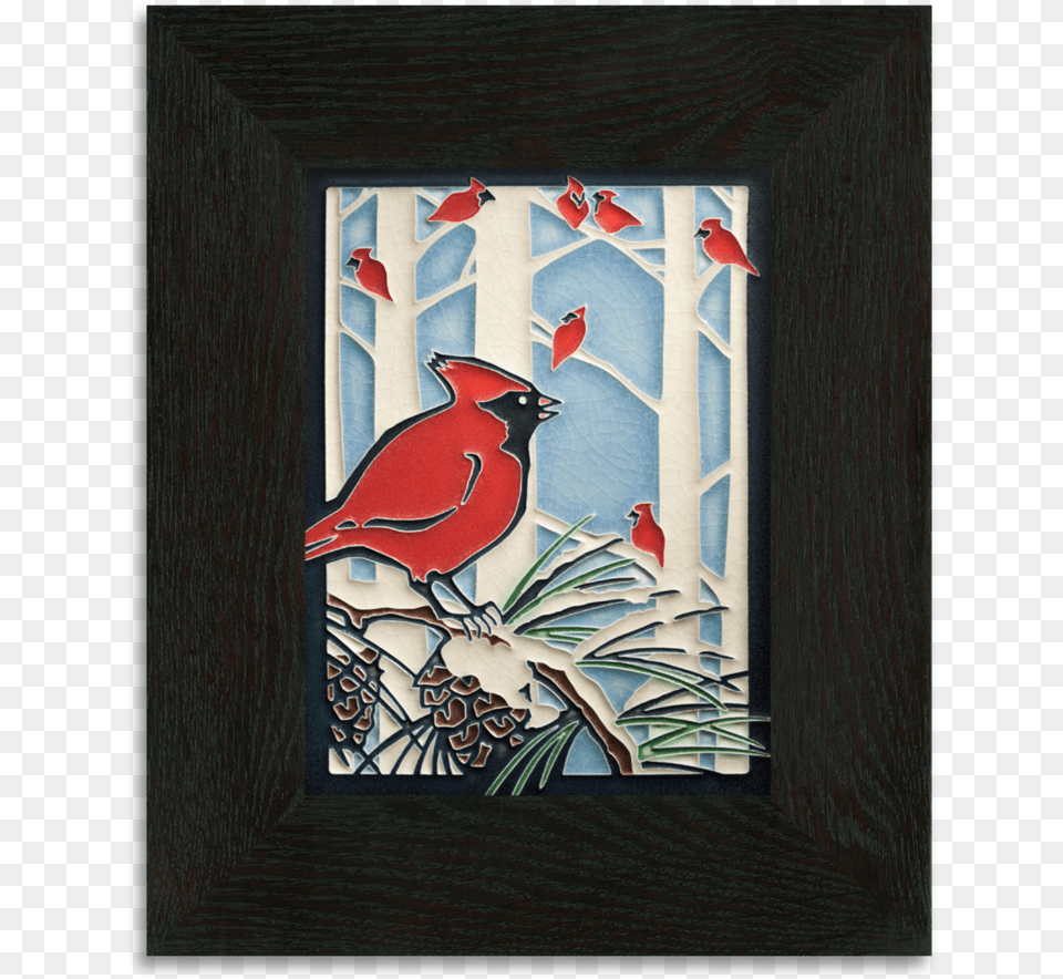 Motawi Cardinal Tile, Animal, Bird Free Png