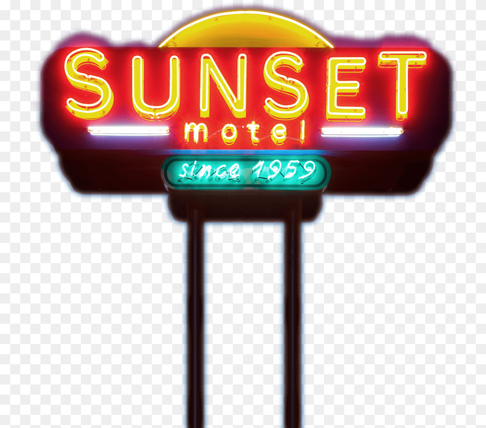 Motel Sign, Light, Neon, Diner, Food Free Png Download
