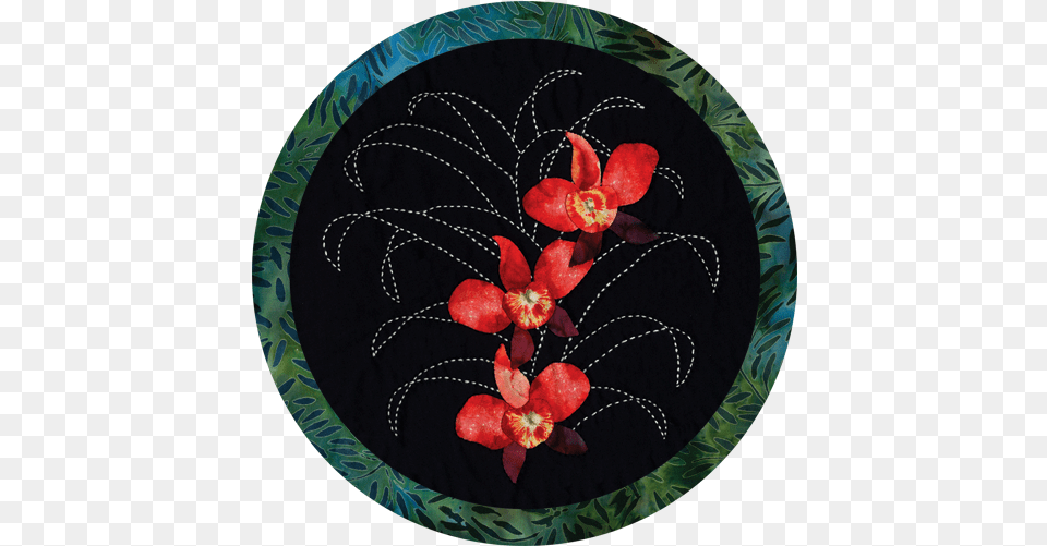 Moth Orchid Tropical Flowers Sashiko U0026 Applique Fabric Kit Sashiko, Pattern, Flower, Plant, Embroidery Free Png Download