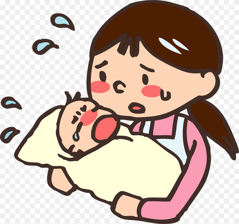 Mother And Baby Are Both Crying Clipart, Person, Face, Head, Body Part Free Png Download