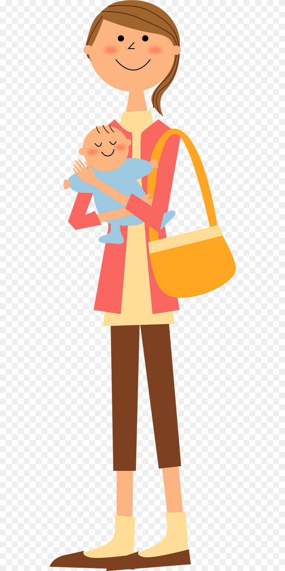 Mother And Baby Are Shopping Clipart, Accessories, Bag, Handbag, Boy Free Png Download