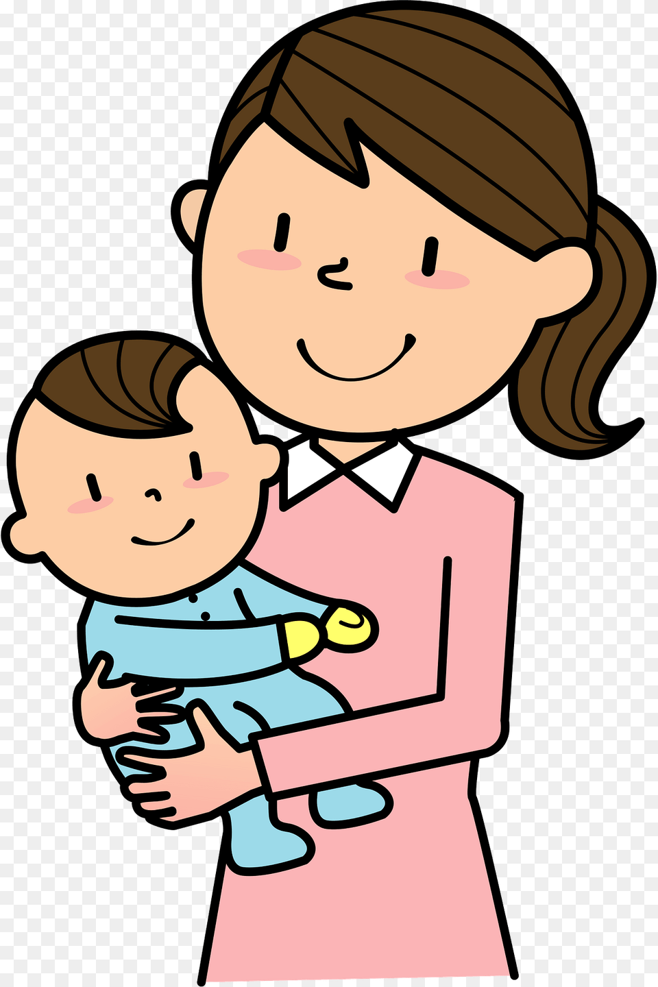 Mother And Baby Clipart, Person, Face, Head, Book Free Png Download