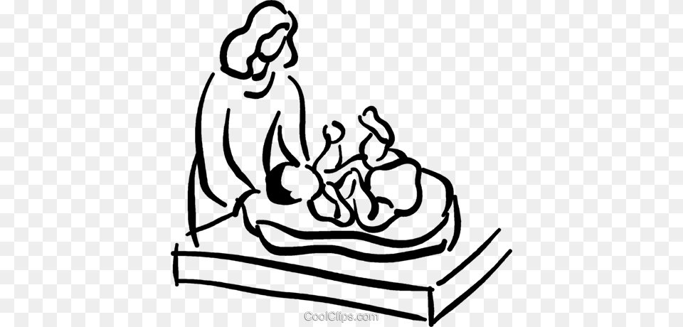 Mother And Baby Royalty Vector Clip Art Illustration, Massage, Person Free Transparent Png