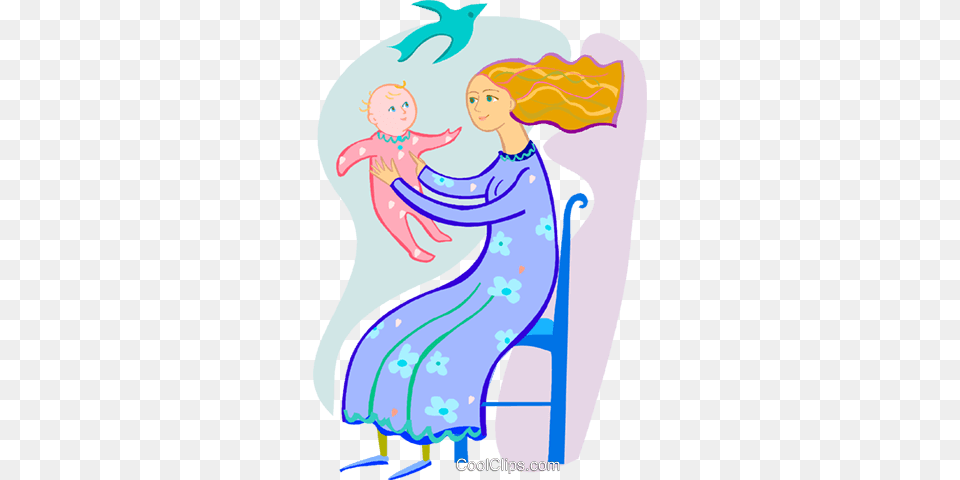 Mother And Baby Royalty Vector Clip Art Illustration, Person, Face, Head Png