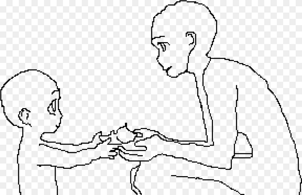 Mother And Child Base Line Art, Gray Free Transparent Png