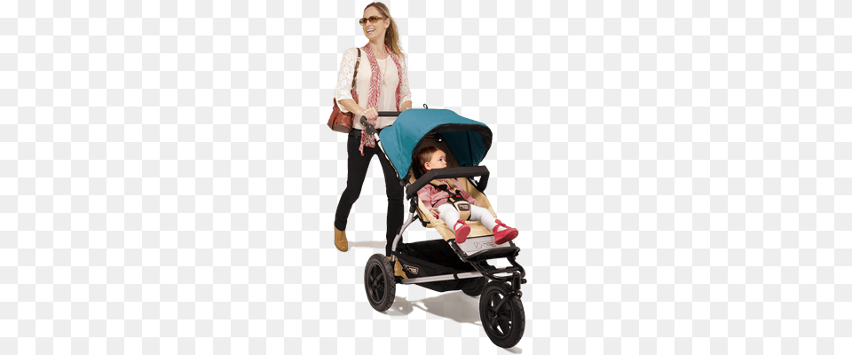 Mother And Child In Urban Jungle Buggy Woman Pushing Stroller, Baby, Person, Lawn Mower, Lawn Png Image