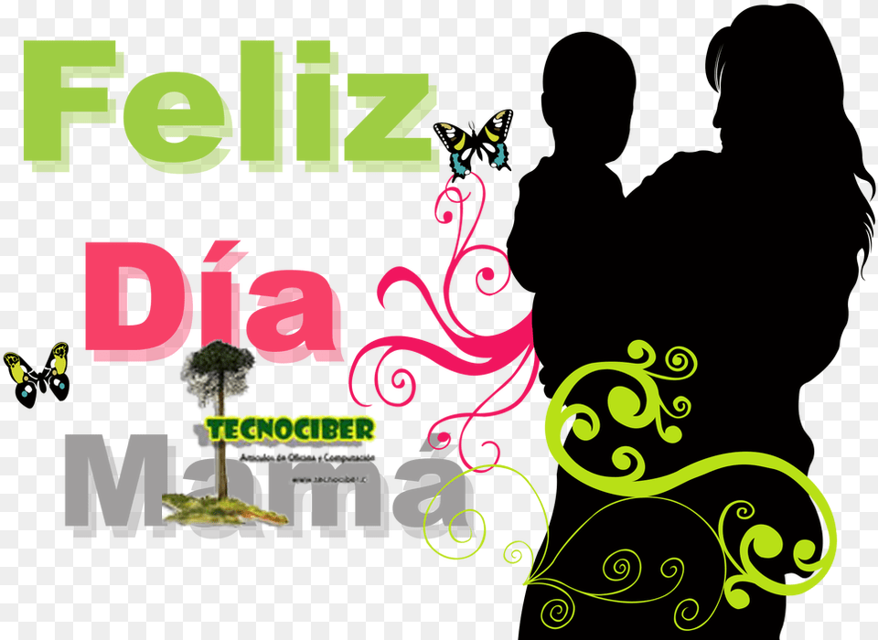 Mother And Child Silhouette Illustration, Art, Floral Design, Graphics, Green Free Png