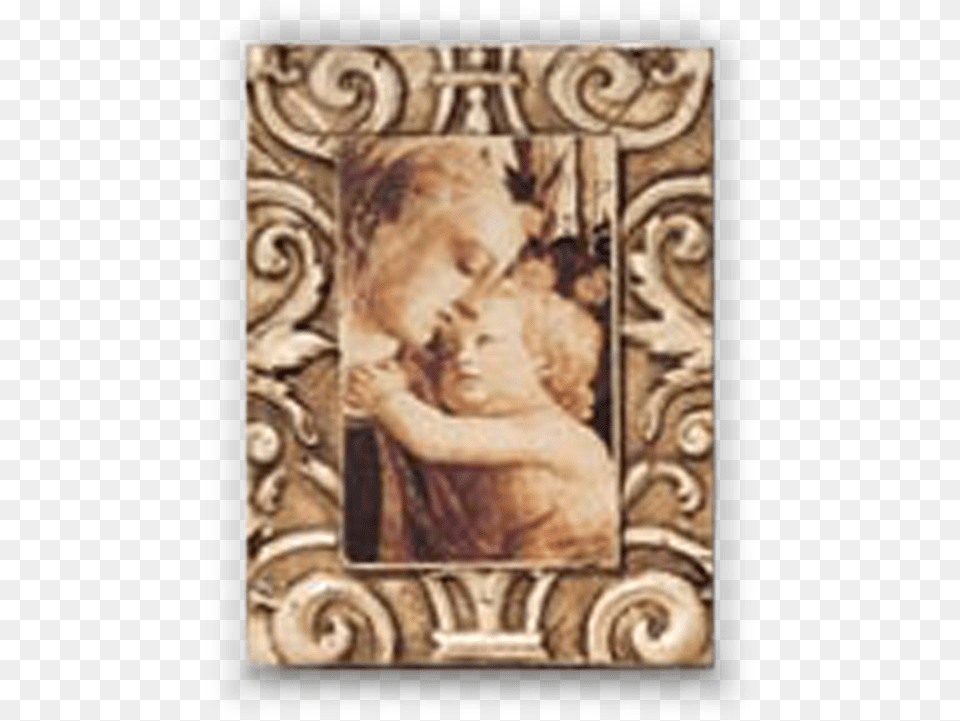 Mother And Child With Border Picture Frame, Art, Painting, Baby, Person Free Transparent Png
