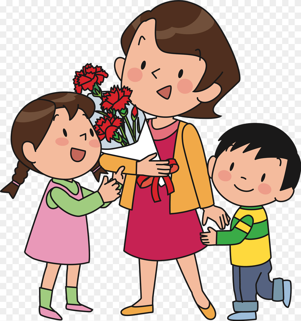 Mother And Children Clipart, Baby, Person, Face, Head Free Png