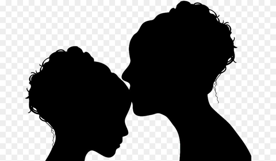 Mother And Daughter, Silhouette, Kissing, Person, Romantic Png