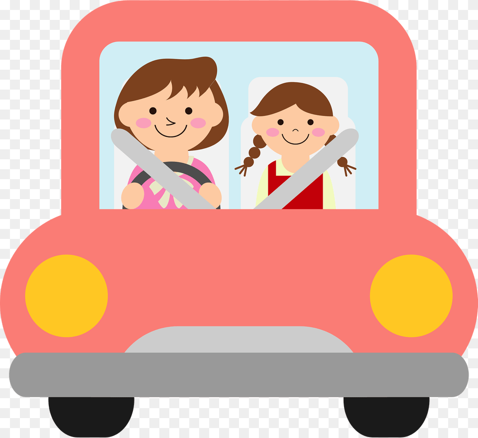Mother And Daughter Are Driving A Car Clipart, Baby, Person, Face, Head Png