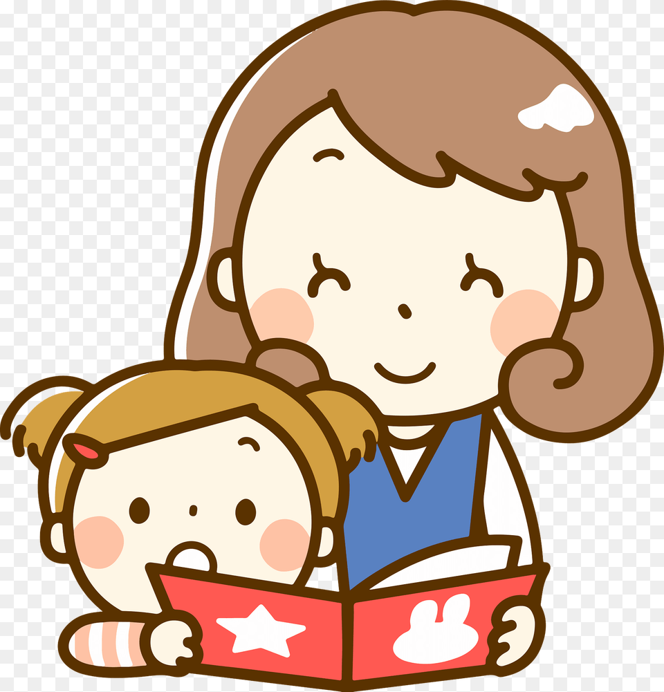 Mother And Daughter Are Reading A Book Clipart, Person, Face, Head, Dynamite Free Png