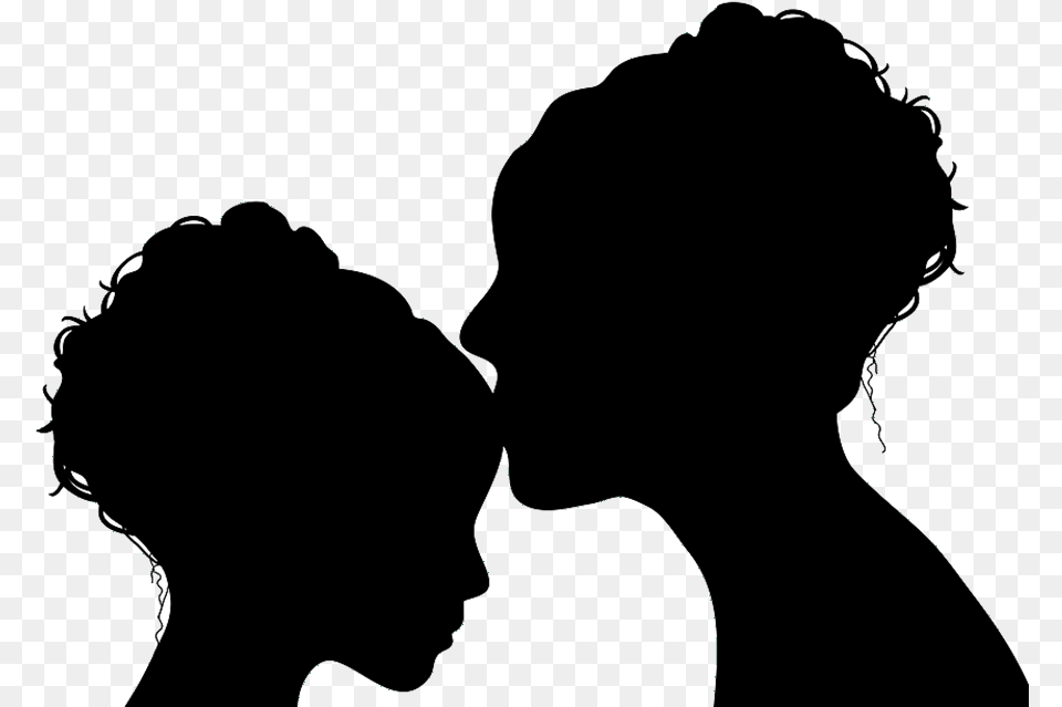 Mother And Daughter Background, Silhouette, Kissing, Person, Romantic Png Image