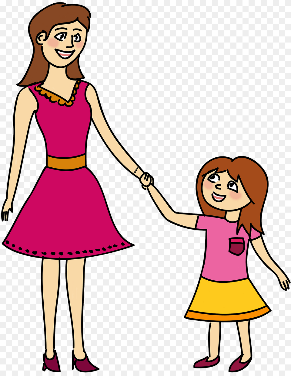 Mother And Daughter Clipart, Adult, Person, Female, Dress Png Image