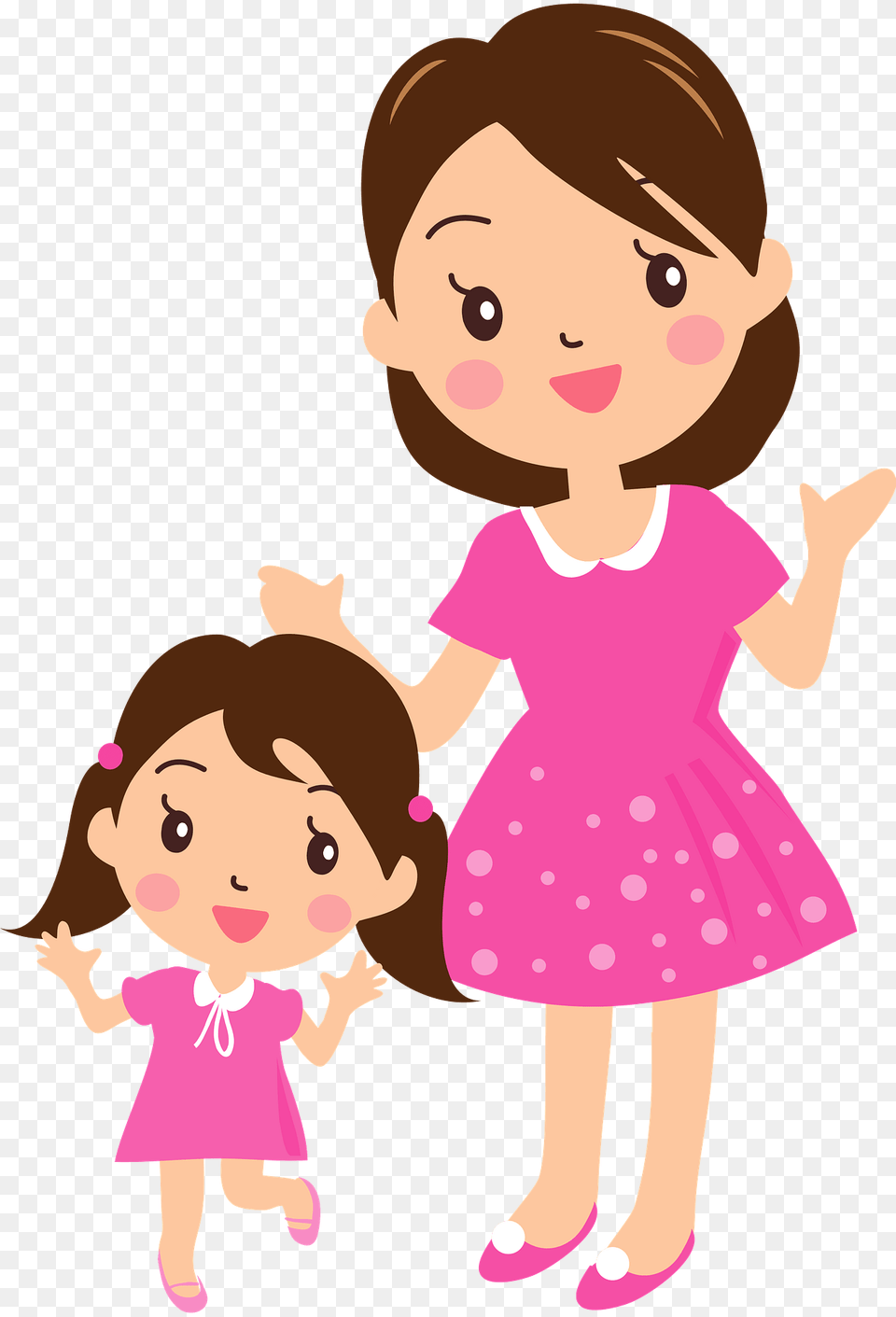 Mother And Daughter Clipart, Girl, Child, Person, Female Png Image