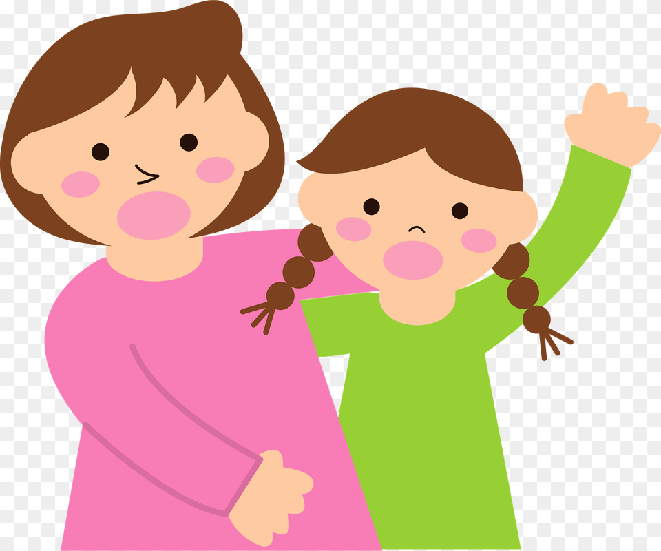 Mother And Daughter Clipart, Baby, Person, Face, Head Free Png
