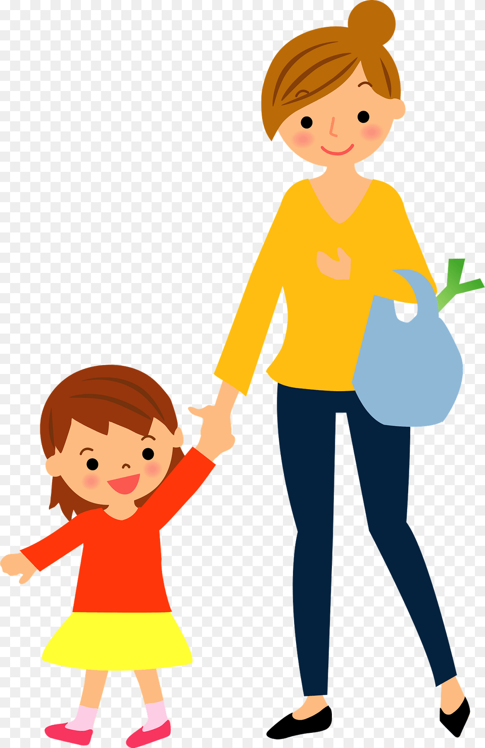 Mother And Daughter Clipart, Pants, Clothing, Person, Boy Png