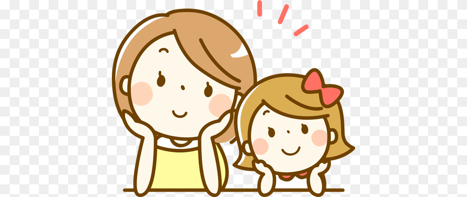 Mother And Daughter Vector Drawing, Face, Head, Person, Baby Free Png