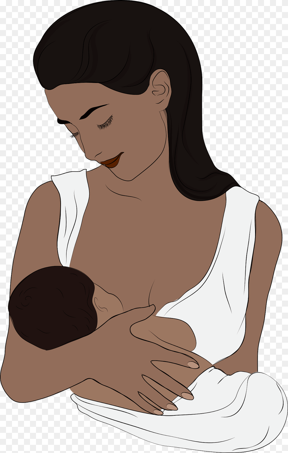 Mother And Her Baby Clipart, Adult, Female, Person, Woman Png Image