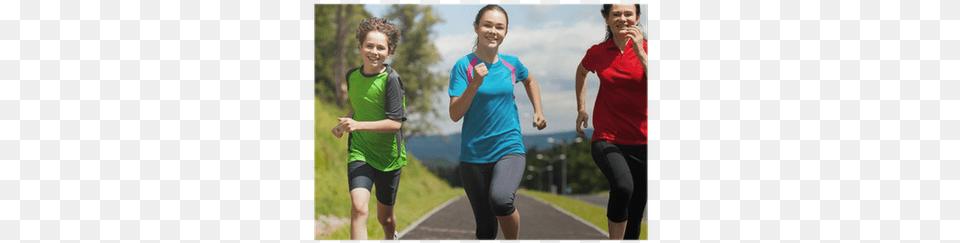 Mother And Kids Running Outdoor Poster Pixers 12 16 Years Physical Development, Adult, Person, Male, Female Free Png