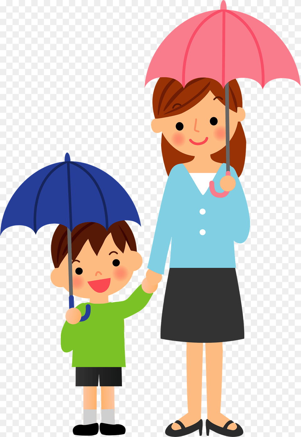 Mother And Son Are Using Umbrellas Clipart, Canopy, Person, Face, Head Free Transparent Png