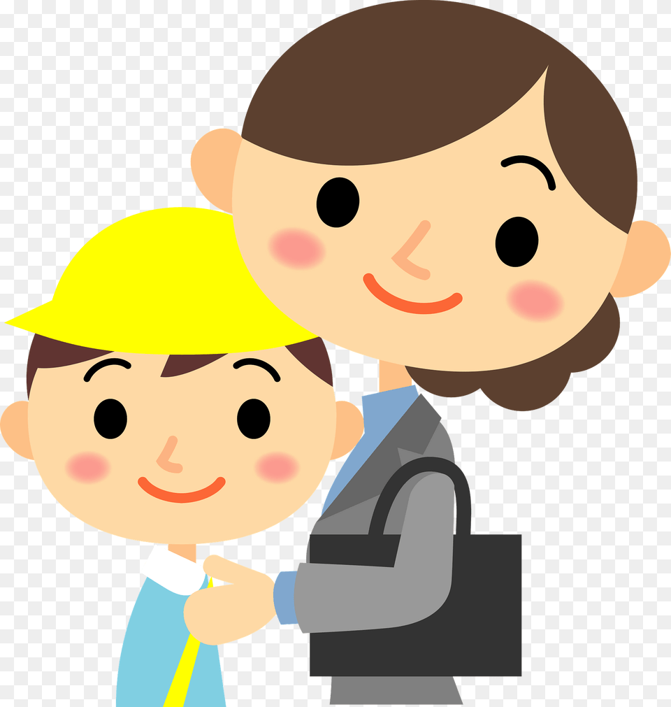 Mother And Son Clipart, Clothing, Hardhat, Helmet, People Png Image