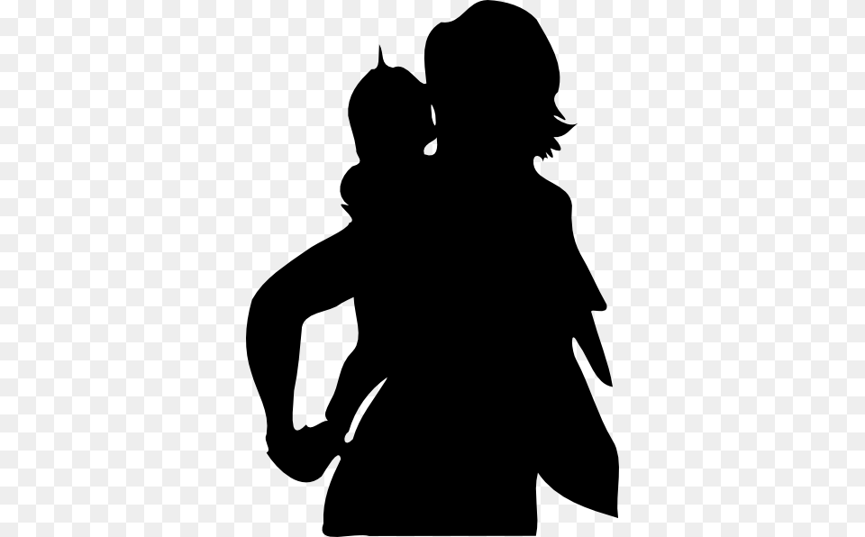 Mother Carrying Baby On Her Back Clip Art, Silhouette, Person, Head, Stencil Free Png