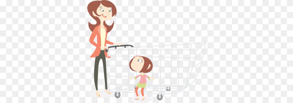 Mother Child Daughter Computer Icons Parent Shopping Cartoon Gif, Person, Baby, Shopping Cart, Face Png Image