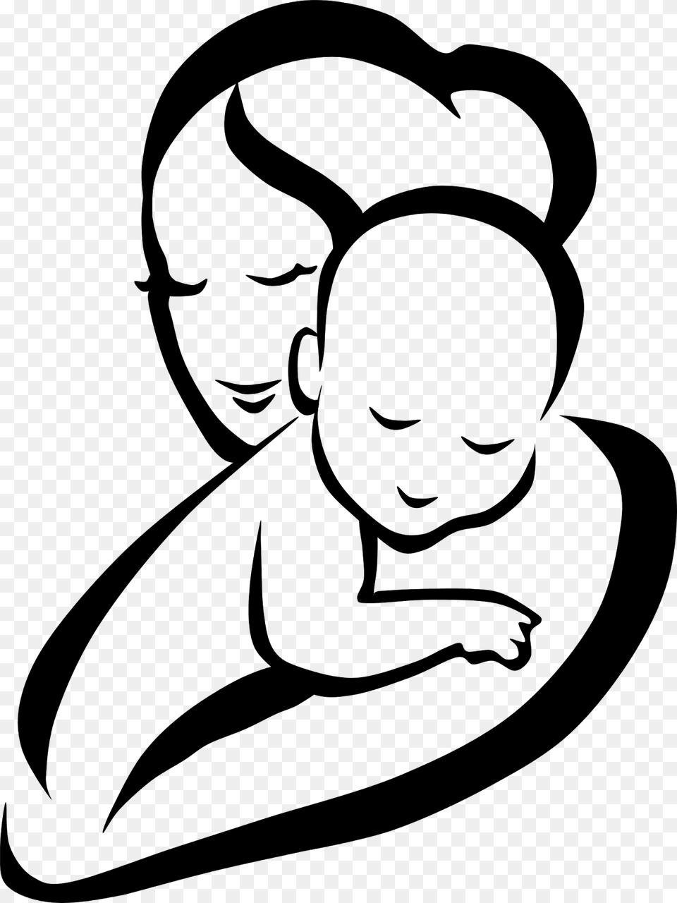Mother Child Infant Clip Art Mother And Baby Clipart, Gray Png Image