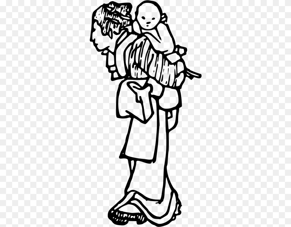 Mother Child Infant Drawing Family, Gray Png Image