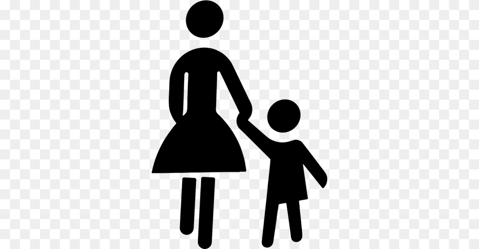 Mother Child Silhouette Clip Art Mother And Child Clipart, Gray Free Transparent Png