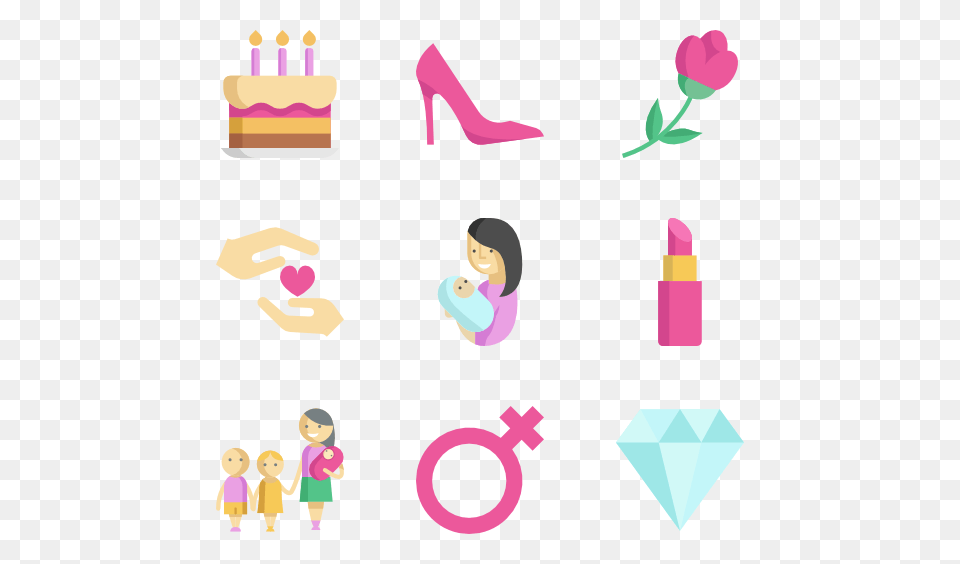 Mother Day Icons, Shoe, Clothing, Cosmetics, Footwear Free Png