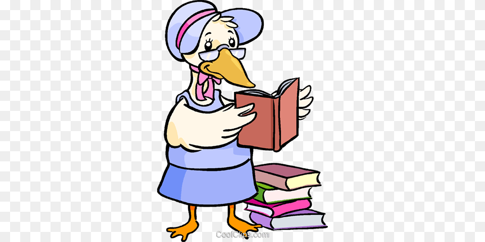 Mother Goose Reading Books Royalty Free Vector Clip Art, Book, Person, Publication, Comics Png