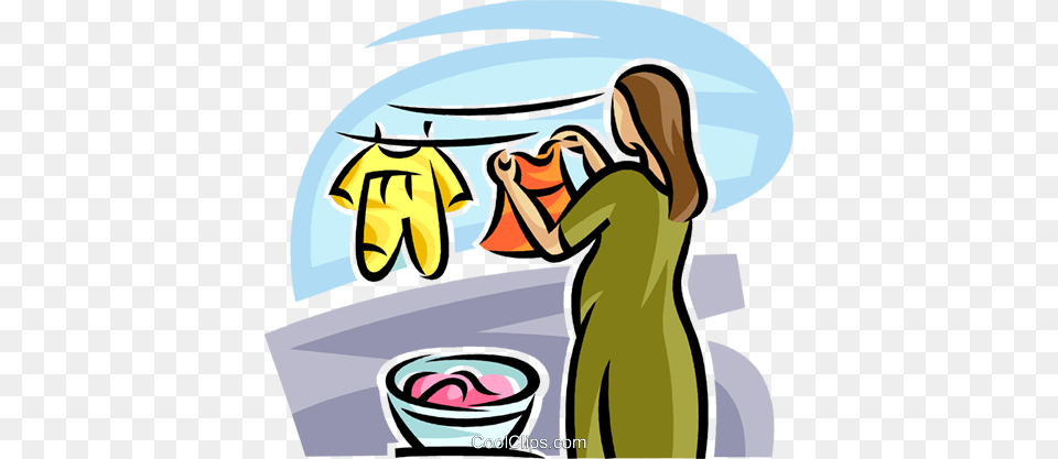 Mother Hanging Clothes On The Line Royalty Vector Clip Art, Cleaning, Person, Photography, Clothing Free Png Download