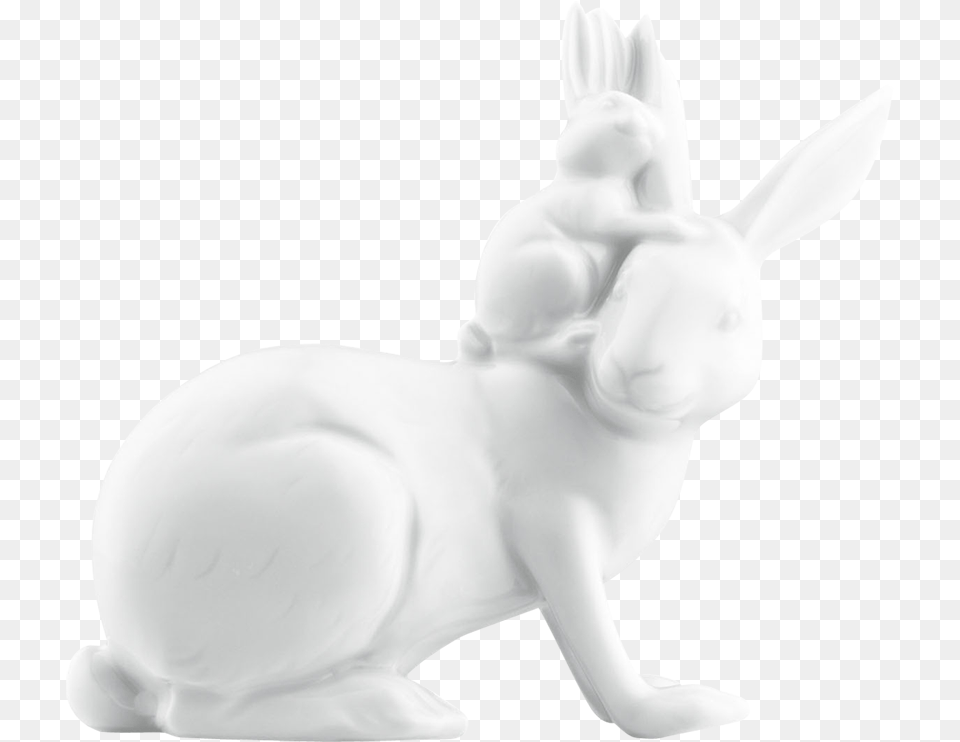 Mother Hare With Baby Bunny Animal Figure, Mammal, Rodent, Rabbit, Fish Png