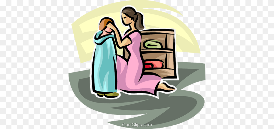 Mother Helping Dress A Young Child Royalty Vector Clip Art, Adult, Person, Female, Woman Free Png Download