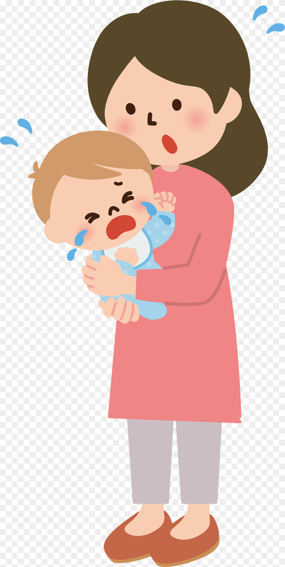 Mother Holds A Crying Baby Clipart, Face, Head, Person, Photography Free Png Download
