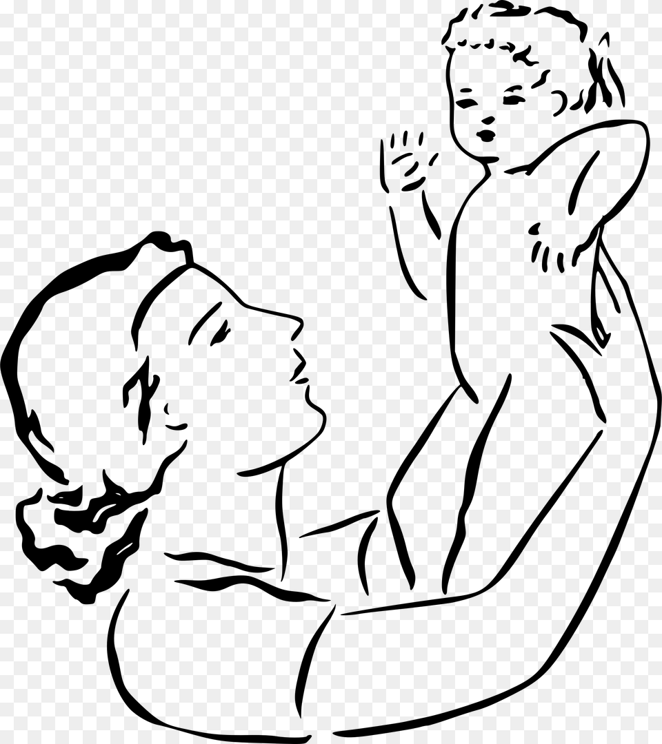 Mother Holds Baby Icons Mom And Baby Images Black And White, Gray Free Png