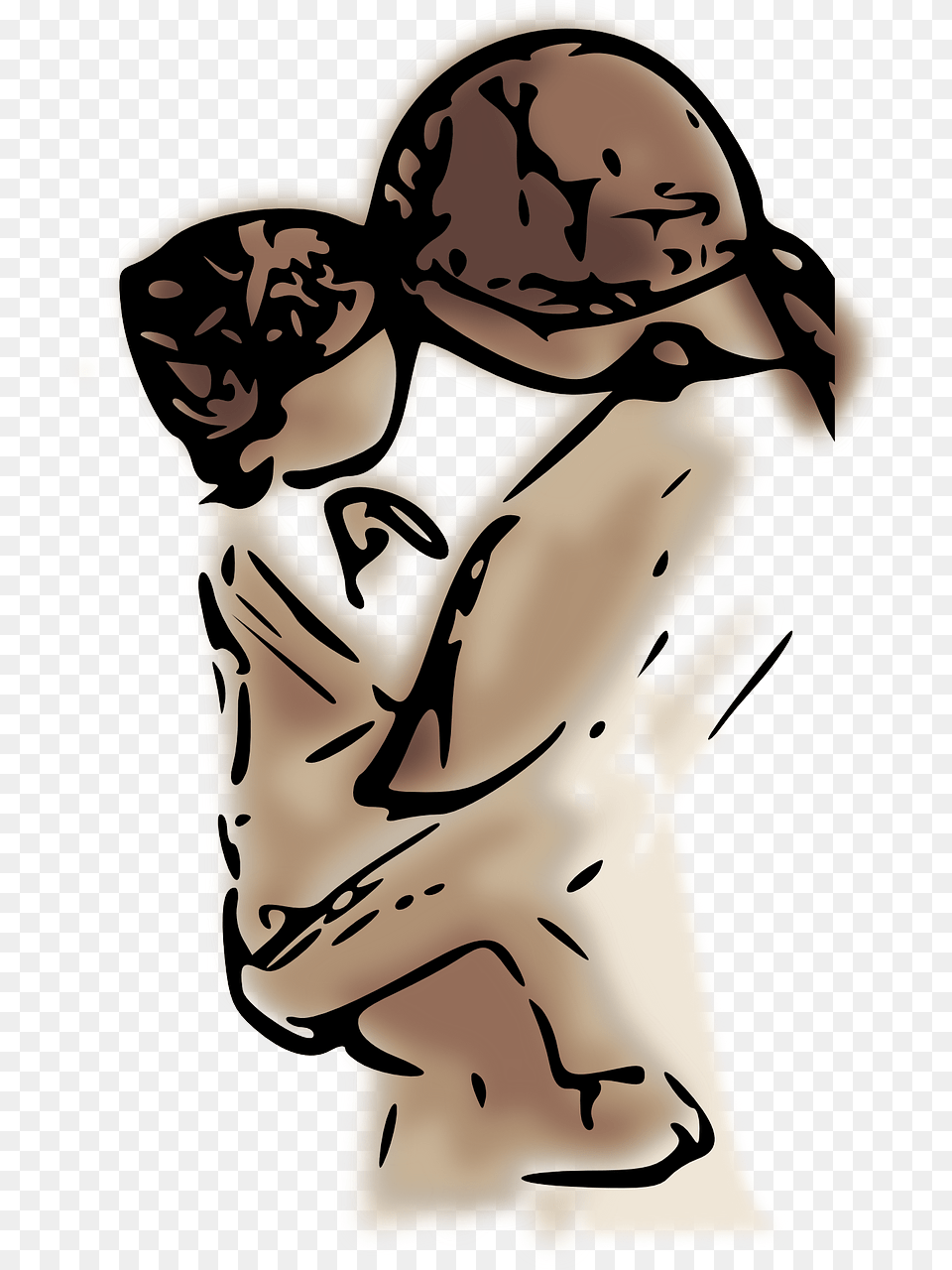 Mother Hugging Children Clipart, Person, Face, Head, Kneeling Png