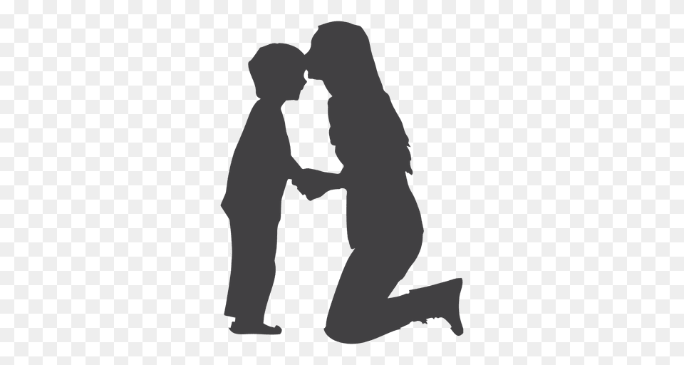 Mother Image, Kneeling, Person, Romantic, Silhouette Png