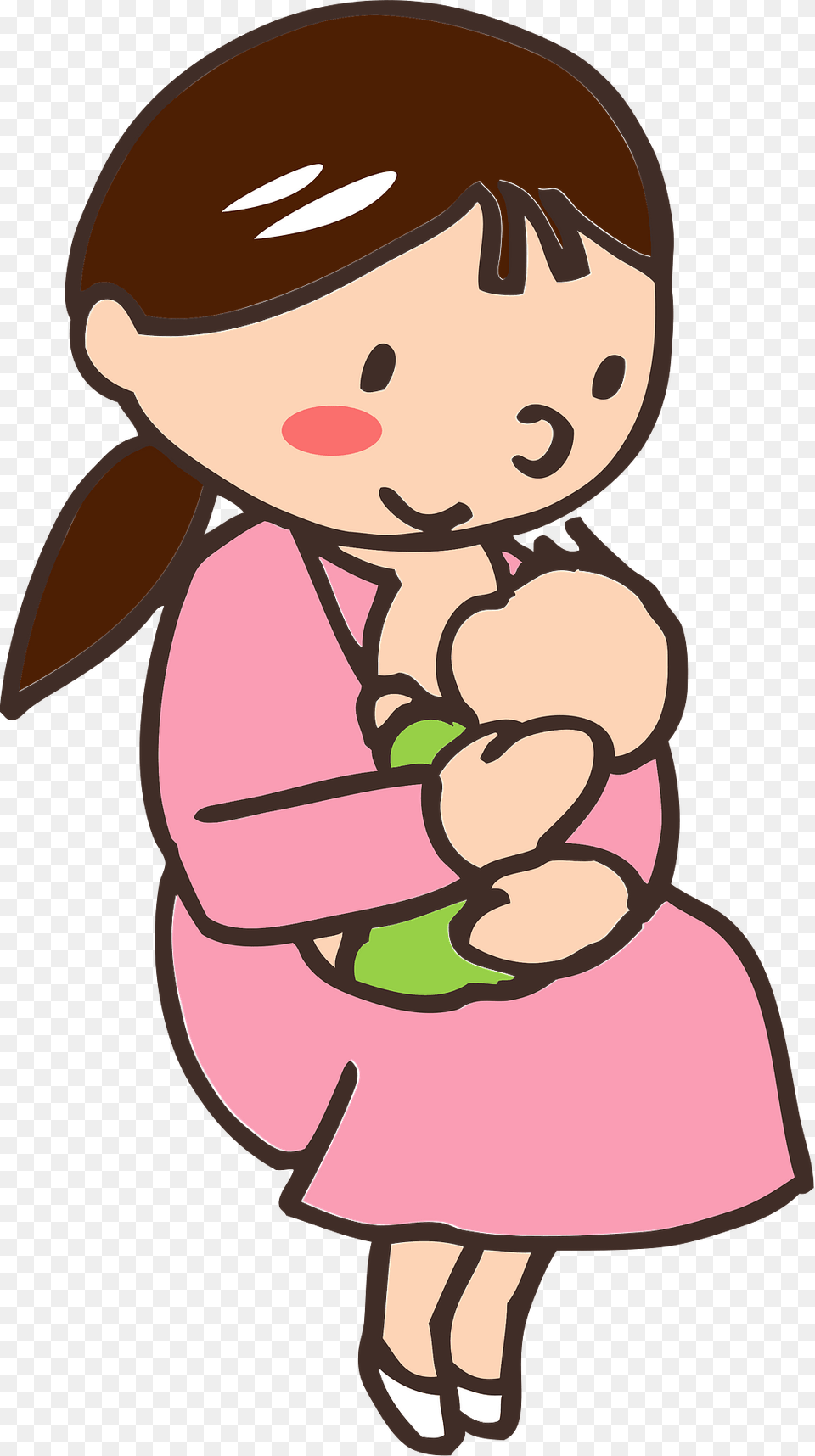 Mother Is Breast Feeding Baby Clipart, Person, Cartoon, Face, Head Free Transparent Png