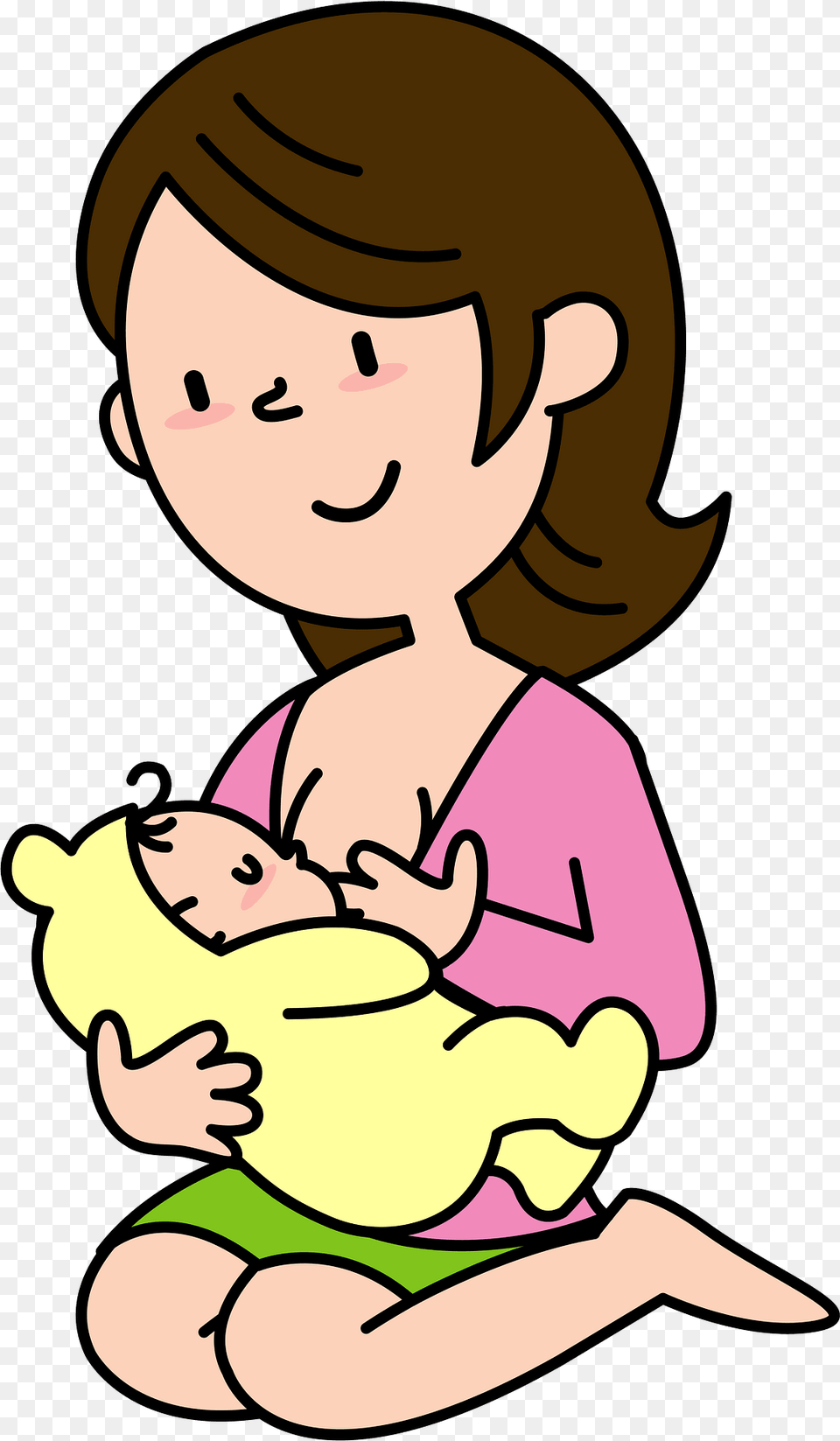 Mother Is Breastfeeding Baby Clipart, Face, Head, Person, Photography Png Image