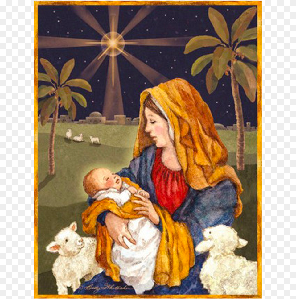 Mother Of God Christmas, Art, Painting, Adult, Person Png