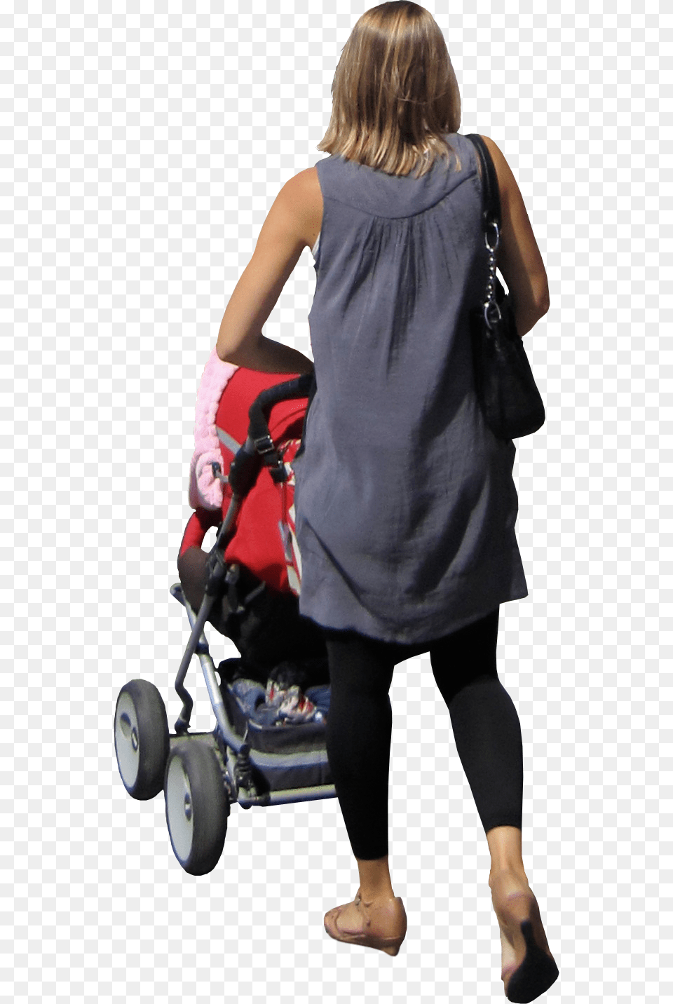 Mother Pushing Her Child In A Pram Mother With Stroller, Adult, Female, Person, Woman Png