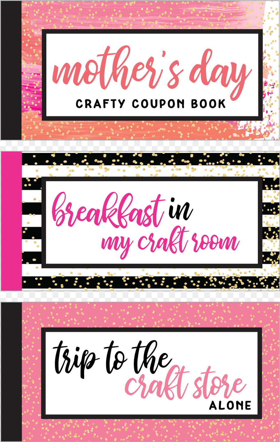 Mother S Day Crafty Coupon Book Calligraphy, Text, Paper Free Png