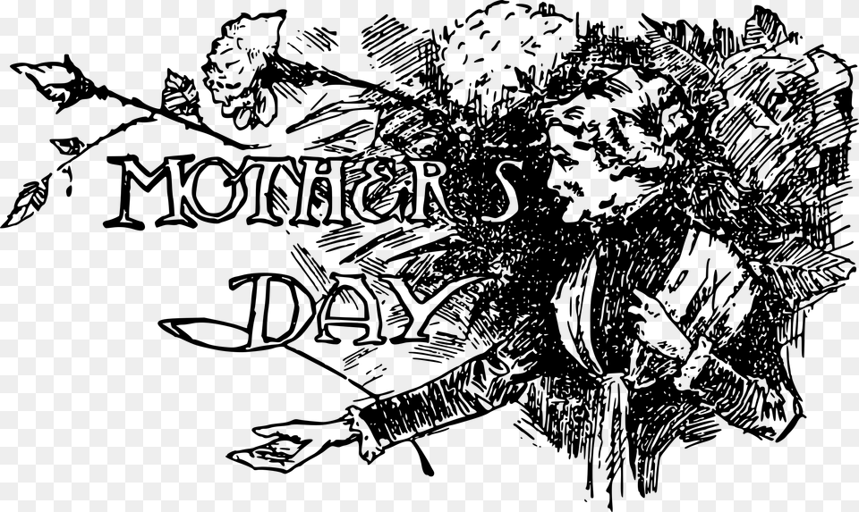 Mother S Day Title Clip Arts Black And White Mother39s Day Clip Art, Gray Free Png