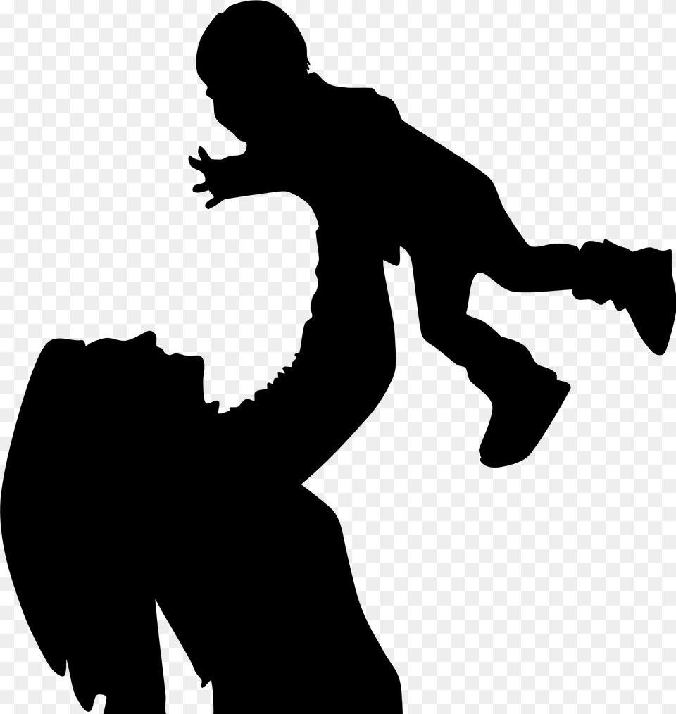 Mother Silhouette Child Son Mom And Son, Gray Free Png
