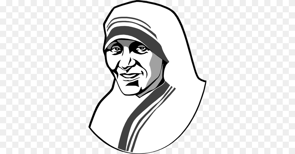 Mother Teresa, Stencil, Adult, Art, Male Png