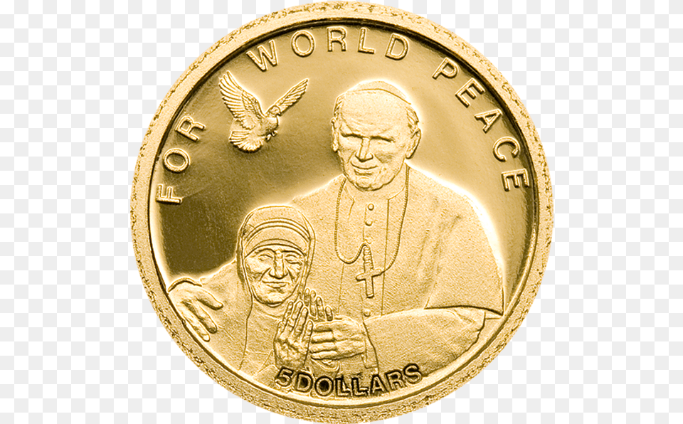 Mother Teresa Gold Nobel Peace Prize Medal Mother Teresa, Man, Male, Adult, Person Free Transparent Png