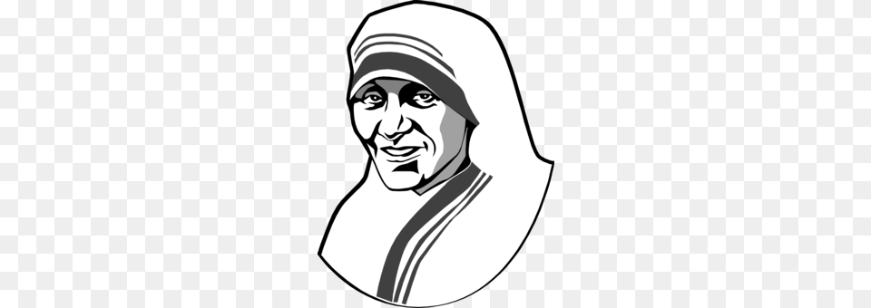 Mother Teresa Missionary Nun Catholicism August, Stencil, Art, Adult, Male Png Image